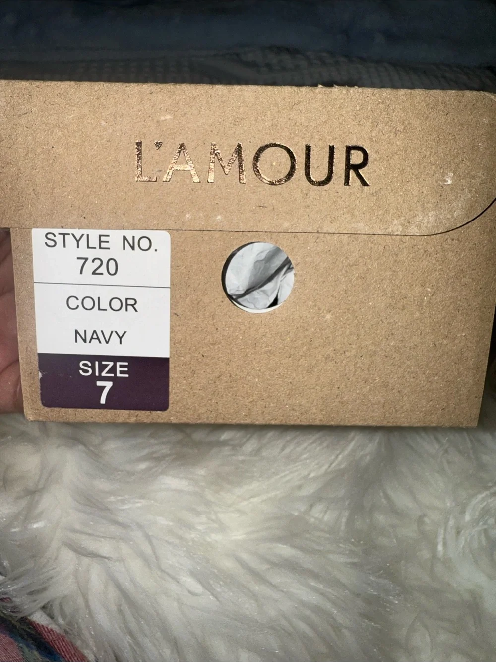 L'Amour Navy T‑Strap Kids Dress Shoes with Tan Sole